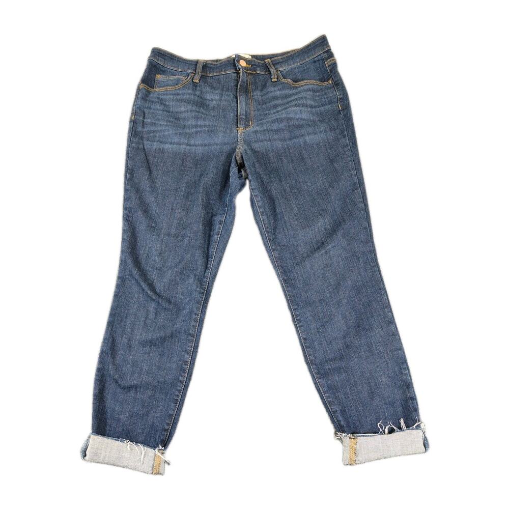 Universal Thread High-Rise Slim Skinny Denim Jean Women's 14 Short Dark Cropped